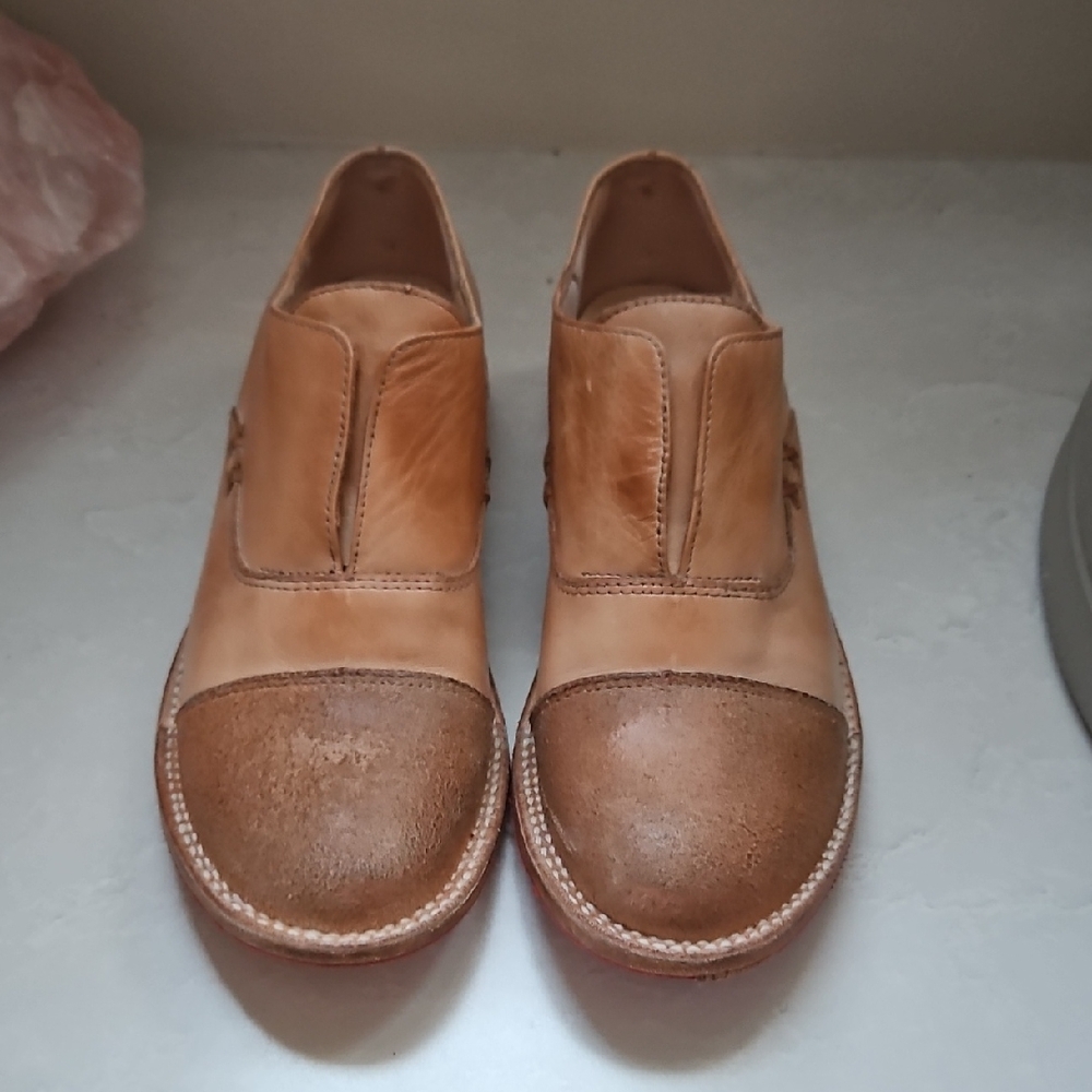 Bed Stu Tan Leather Flats